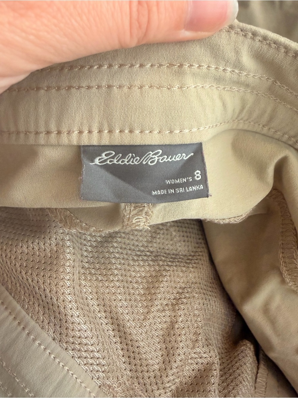 Eddie Bauer Women's Khaki Ruched Pants - Size 8